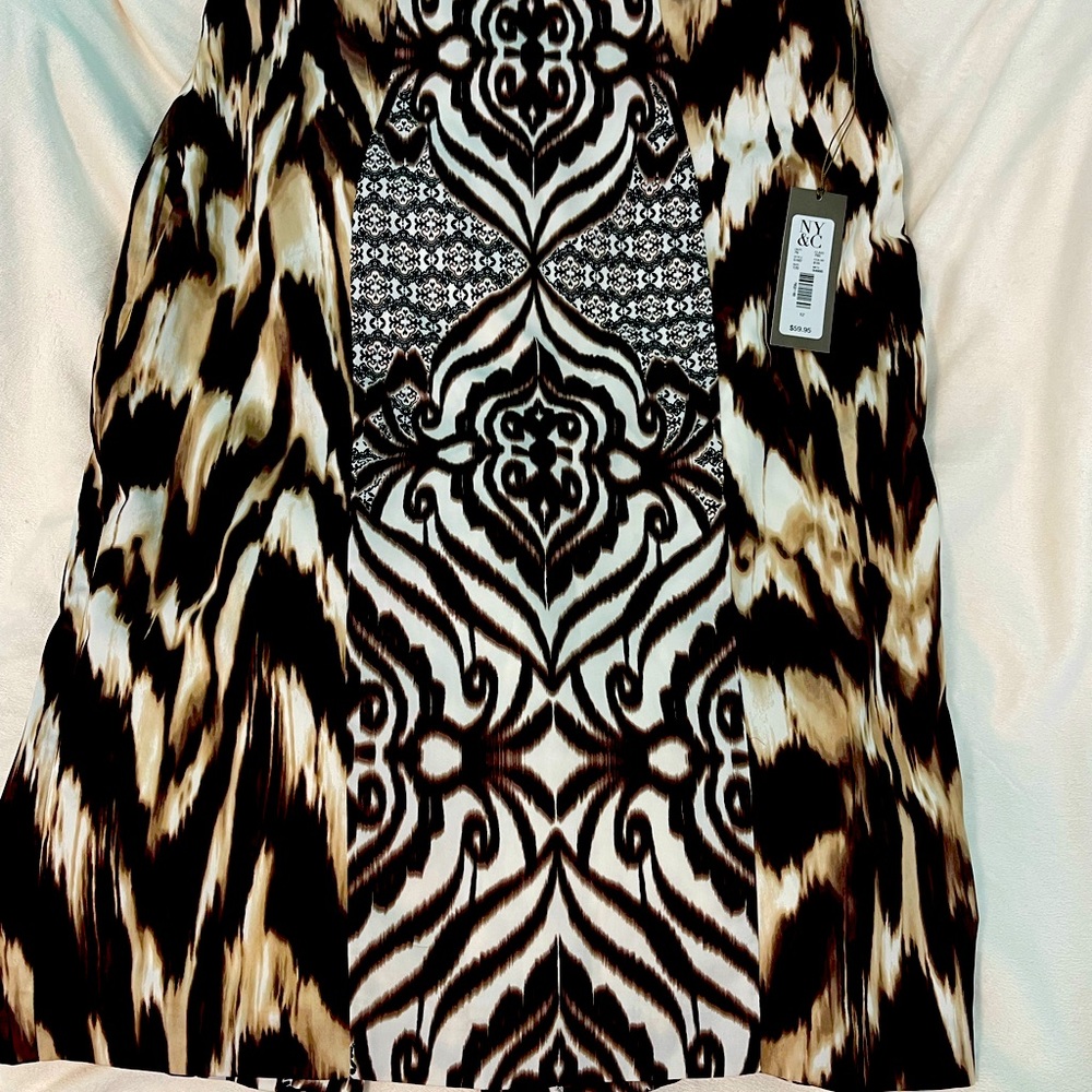 NYC skirt white/beige/brown print size 12